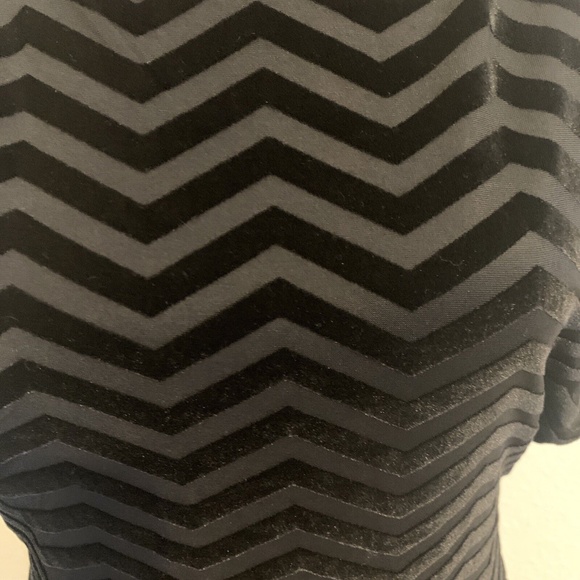 White House Black Market Black Velvet Striped Sheer Top Women's Size XS - Picture 7 of 9